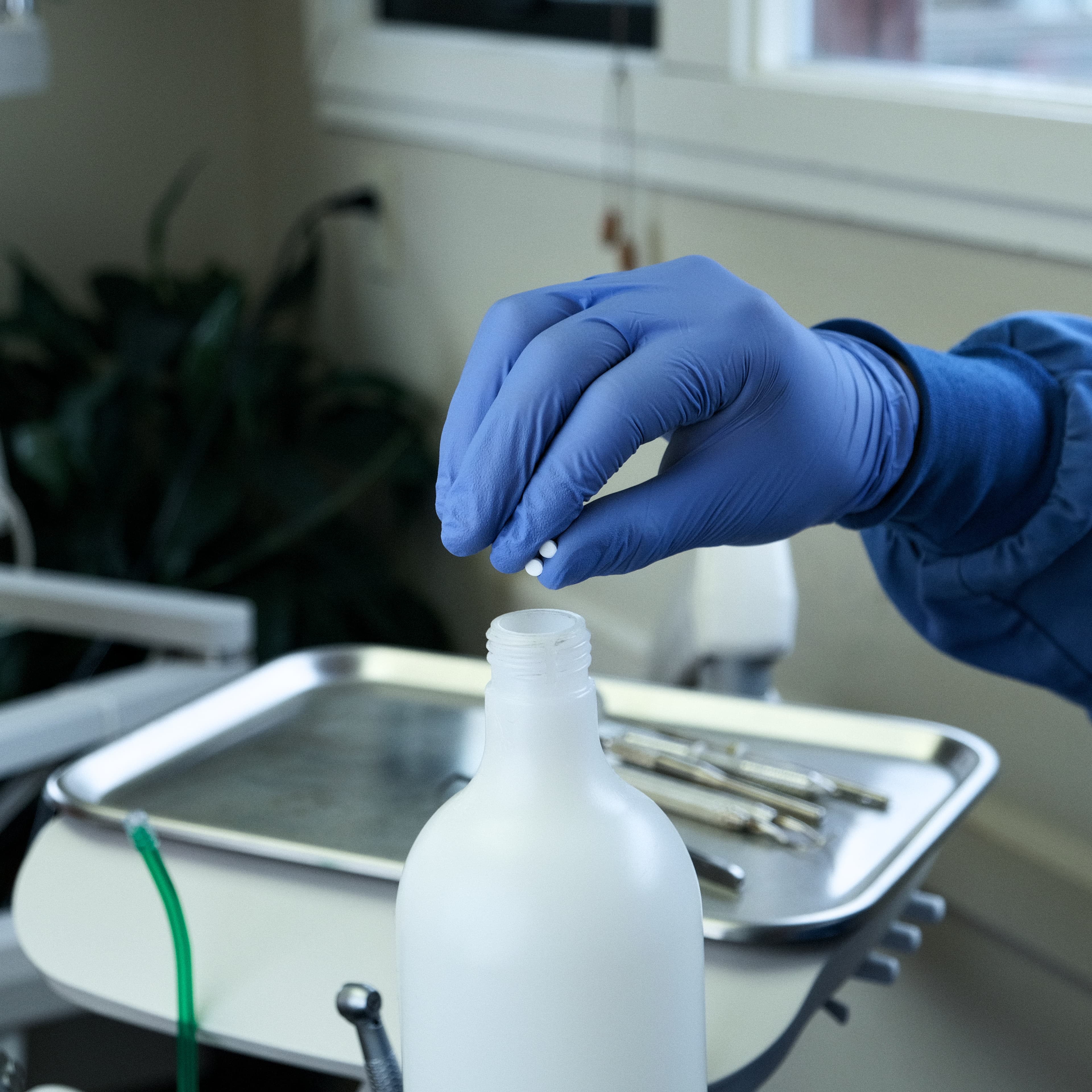 Adding a Tablet of LineTab to water